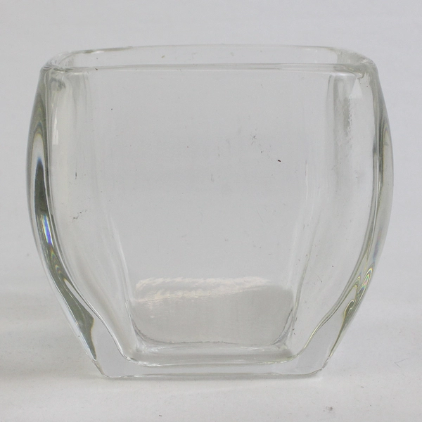 Lot of 2 Small Heavy Glass Matching Bowls Vases