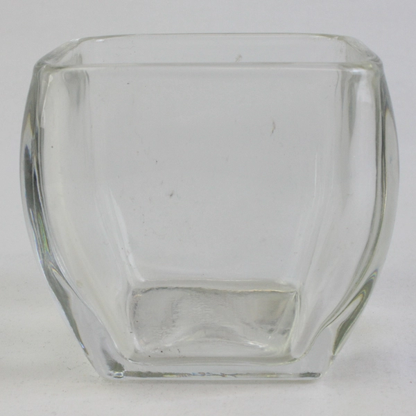 Lot of 2 Small Heavy Glass Matching Bowls Vases