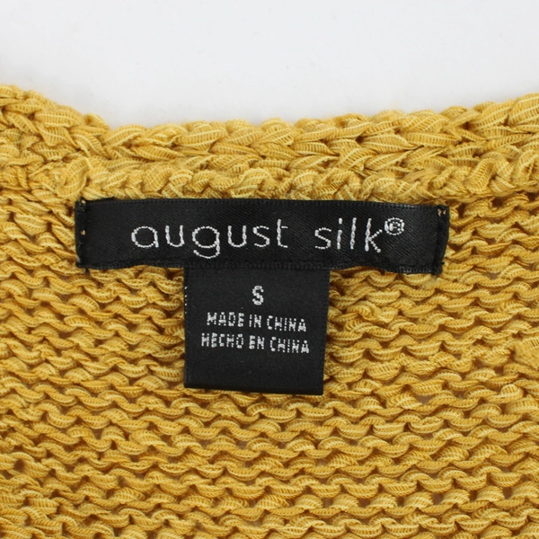 August Silk Women's Sleeveless V-Neck Sweater Top or Vest Gold Color Size S