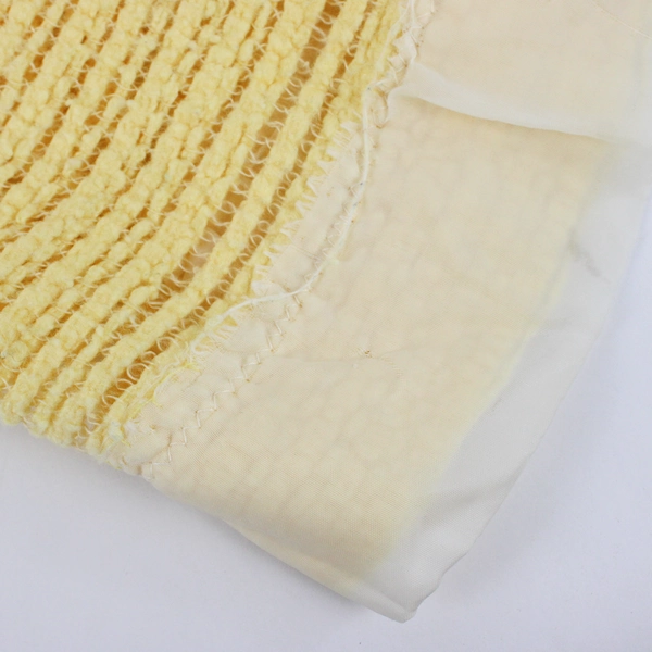 Butter Yellow Satin Trim Knit Throw Blanket 68" x 88" FLAWED