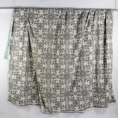 Real Simple King Duvet Cover Gray/Blue/White Abstract Flower Pattern