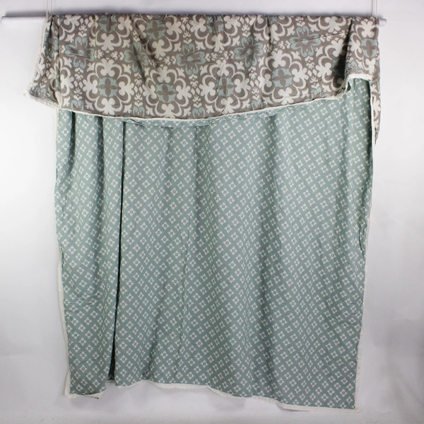 Real Simple King Duvet Cover Gray/Blue/White Abstract Flower Pattern