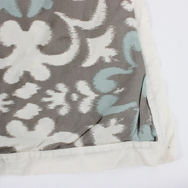 Real Simple King Duvet Cover Gray/Blue/White Abstract Flower Pattern