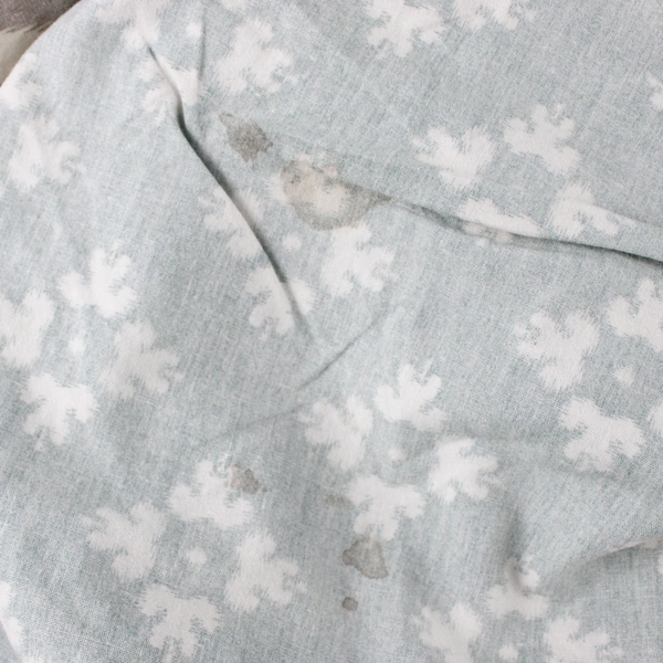 Real Simple King Duvet Cover Gray/Blue/White Abstract Flower Pattern