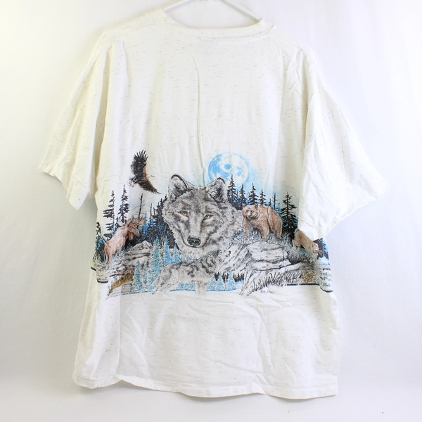 VTG 1991 Oneita Power-T Alaska Graphic T-Shirt Men's Size 2XL 50-52 FLAWED