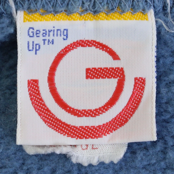 Gearing Up Blue and Gray Colorblock Acrylic-Cotton Blend T-Shirt Men's Large