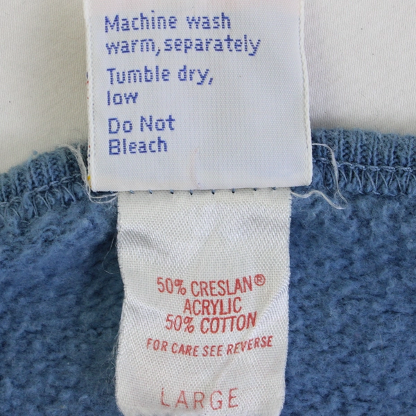 Gearing Up Blue and Gray Colorblock Acrylic-Cotton Blend T-Shirt Men's Large