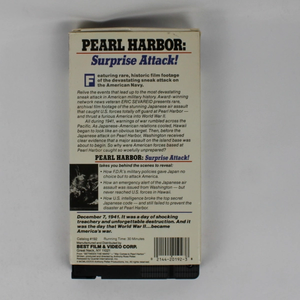 Pearl Harbor Surprise Attack VHS Eric Sevareid 1987 Documentary