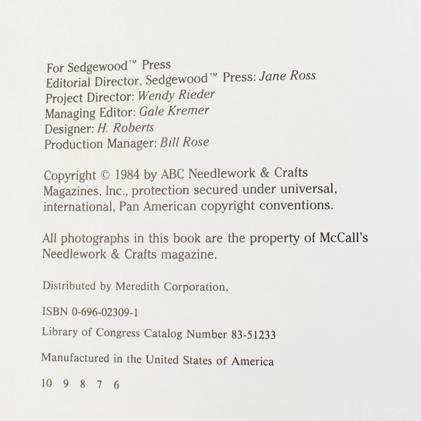 Scrap Crafts from McCall's Needlework & Craft 1984 Sedgewood Press Hard Cover