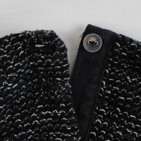 Graham & Spencer Black & White Marled Knit 3/4 Sleeve Cropped Sweater Women's Sm