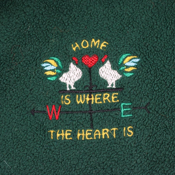 Unbranded Home Is Where The Heart Is Embroidered Green Throw Blanket 47" x 58"