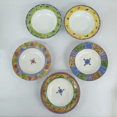 5 Sango The Sweet Shoppe By Sue Zipkin Assorted Pattern 8.75” Soup Pasta Bowls