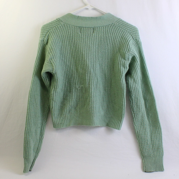 Ambiance Apparel Sage Green Knit Cropped Cardigan Women's Medium