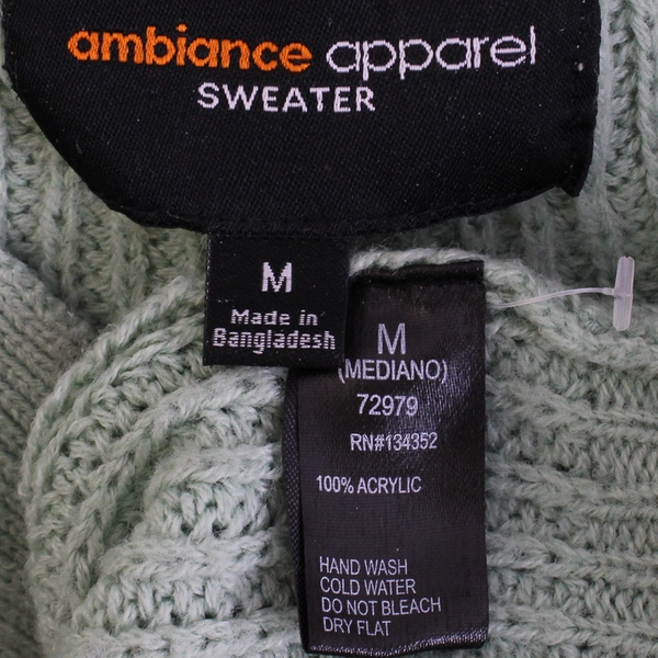 Ambiance Apparel Sage Green Knit Cropped Cardigan Women's Medium