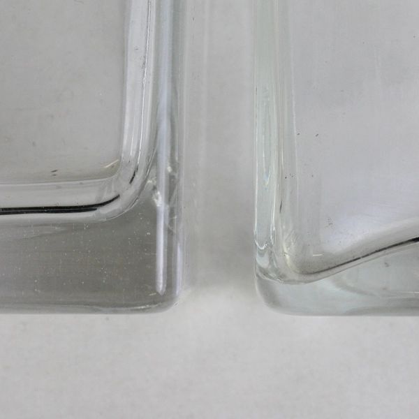 Lot of 3 Square Clear Glass Vases Graduated Bowls Decor