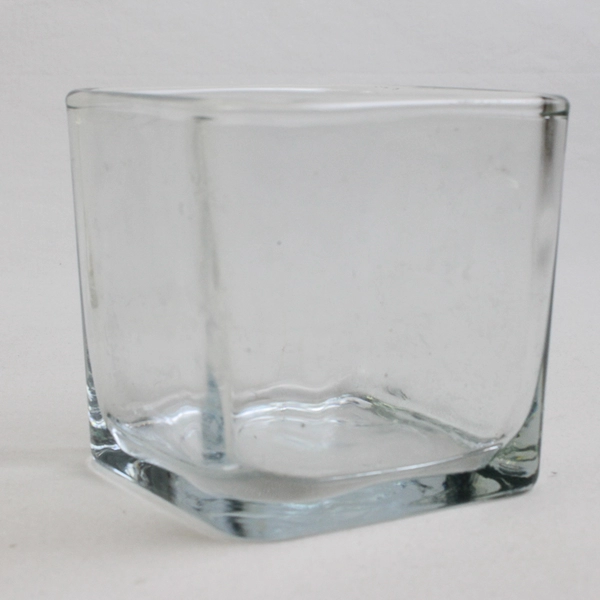 Lot of 3 Square Clear Glass Vases Graduated Bowls Decor