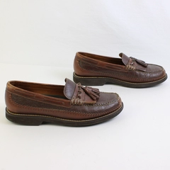 H.S Trask Bozeman Montana Brown Leather Slip On Kiltie Tassel Loafers Men's 9.5M