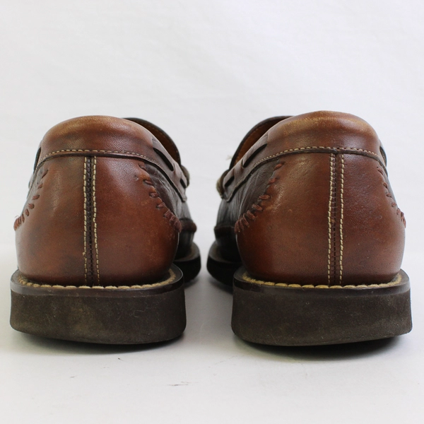 H.S Trask Bozeman Montana Brown Leather Slip On Kiltie Tassel Loafers Men's 9.5M