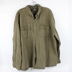 Men's Canyon Guide Outfitter Green Denim Long Sleeve Jacket Button Down Size 2X