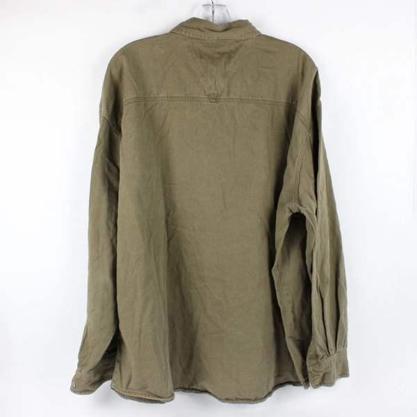 Men's Canyon Guide Outfitter Green Denim Long Sleeve Jacket Button Down Size 2X