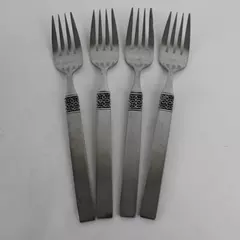 Lot of 4 Oneida Northland Salad Forks Danish Fling Pattern Stainless 7 1/2"
