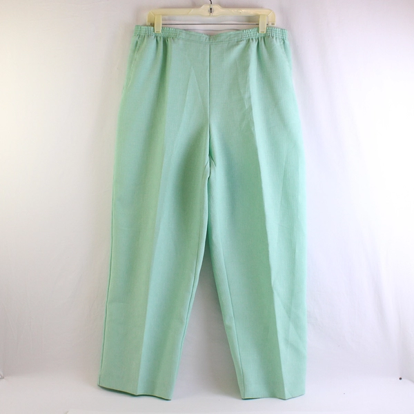 Alfred Dunner Seafoam Green Straight Leg Pull-On Pants Women's Size 14