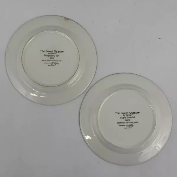 2 Sango The Sweet Shoppe Salad Plates By Sue Zipkin Apple Steudel Raspberry Tart