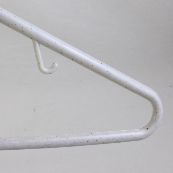 Lot of 10 White Opaque Plastic Clothes Hangers 