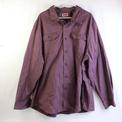 Wrangler Burgundy Long-Sleeve Button-Up Men's Size 3XL
