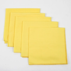 Lot Of 5 Matching Pier 1 Solid Yellow Color Square Fabric Napkins 17" x 17"