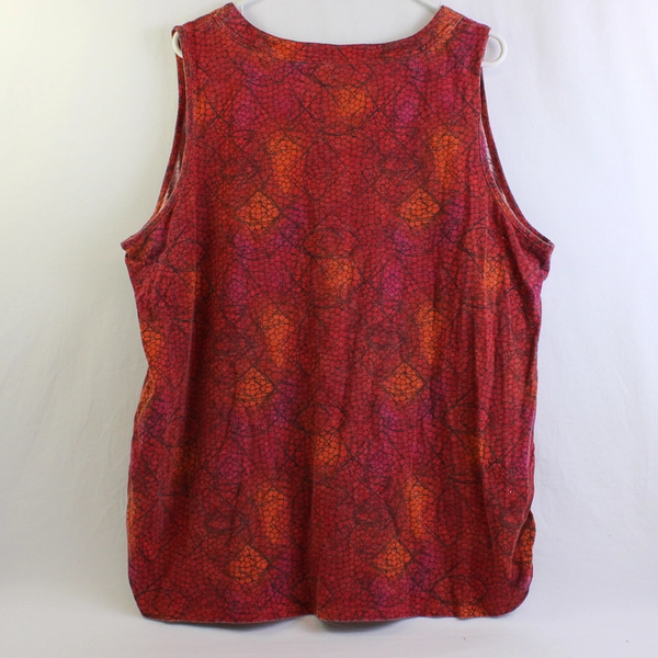 Great Northwest Indigo Orange and Pink Tank Top Women's Size 2X
