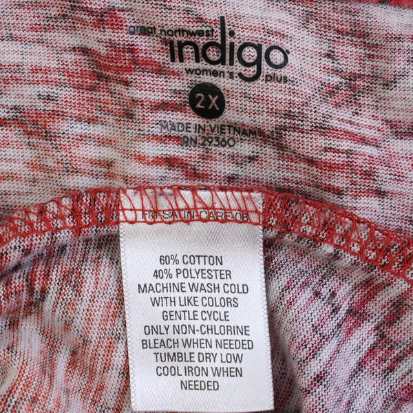 Great Northwest Indigo Orange and Pink Tank Top Women's Size 2X