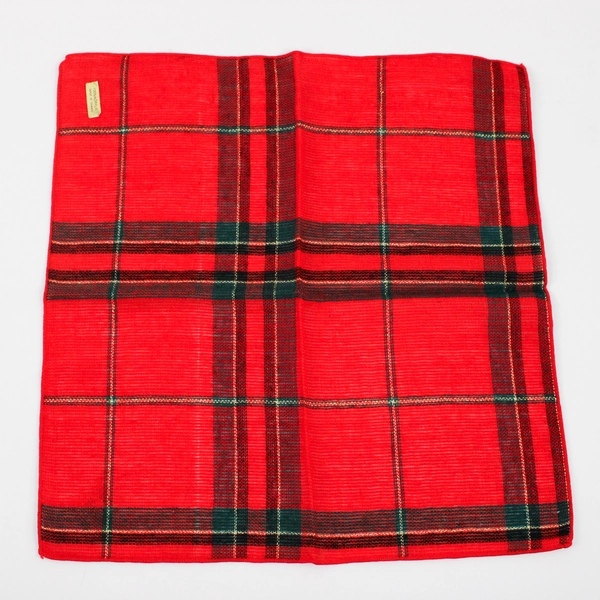 Lot Of 6 Matching Red/Green Plaid Square Fabric Napkins 18" x 18" Christmas