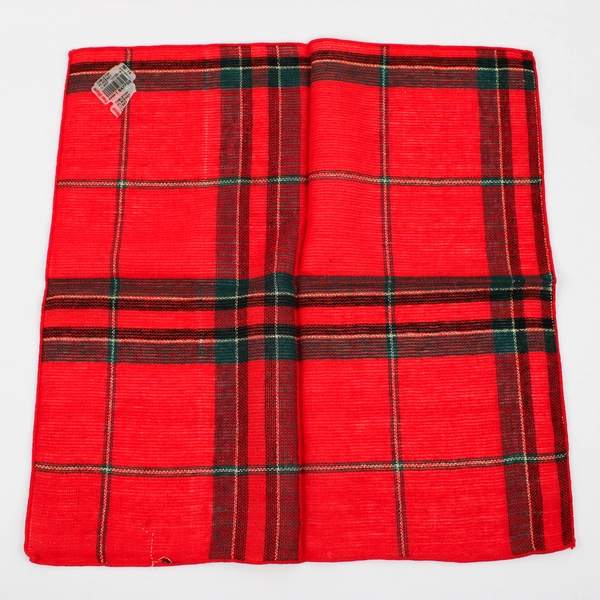 Lot Of 6 Matching Red/Green Plaid Square Fabric Napkins 18" x 18" Christmas