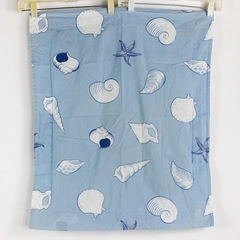 The Company Store Standard Size Pillow Sham Blue Ocean Shells 100% Cotton