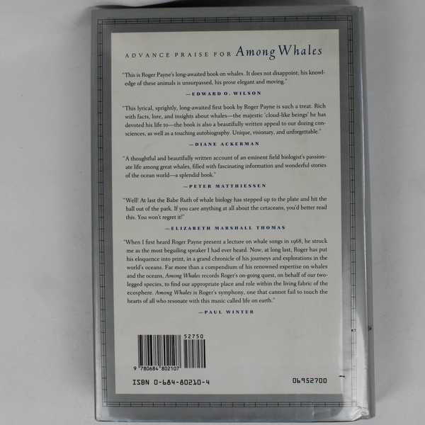 Among Whales by Roger Payne 1995 Hardcover Dust Jacket