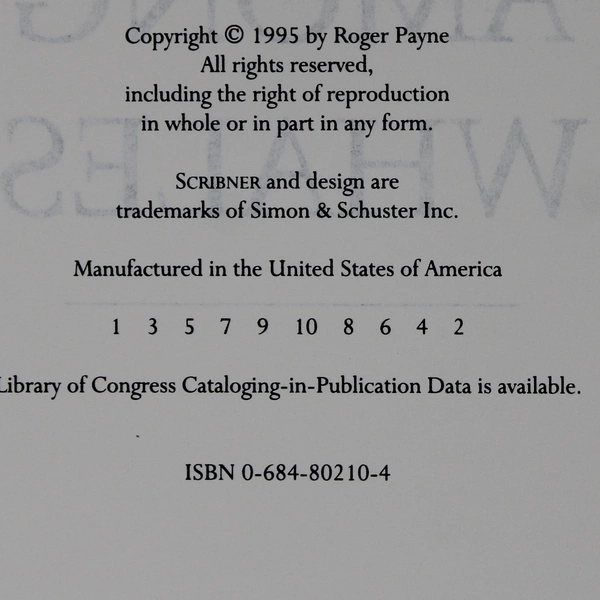 Among Whales by Roger Payne 1995 Hardcover Dust Jacket