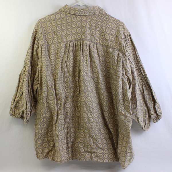 Roaman's Beige Patterned Balloon Sleeve Top Women's Size 24W