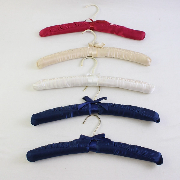 Lot of 5 Assorted Colors Satin Padded Clothes Hangers