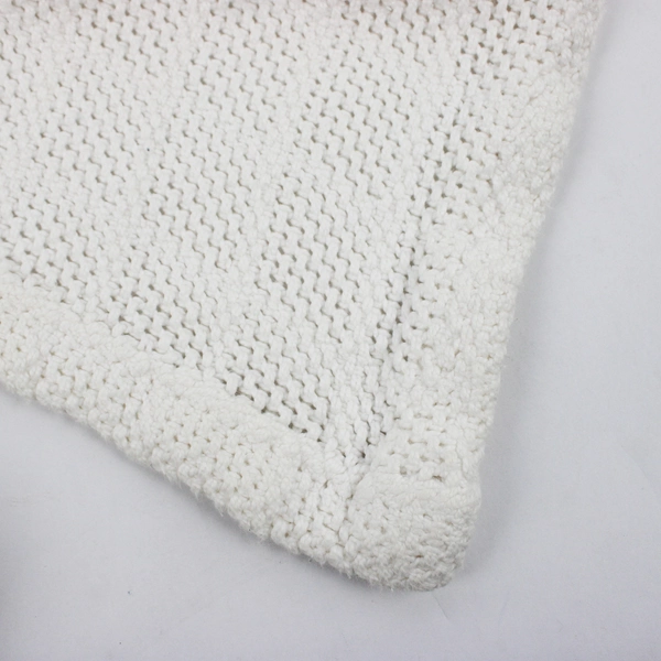 Tennessee Woolen Mills White Waffle Knit Throw Blanket 100% Cotton 100" x 110"