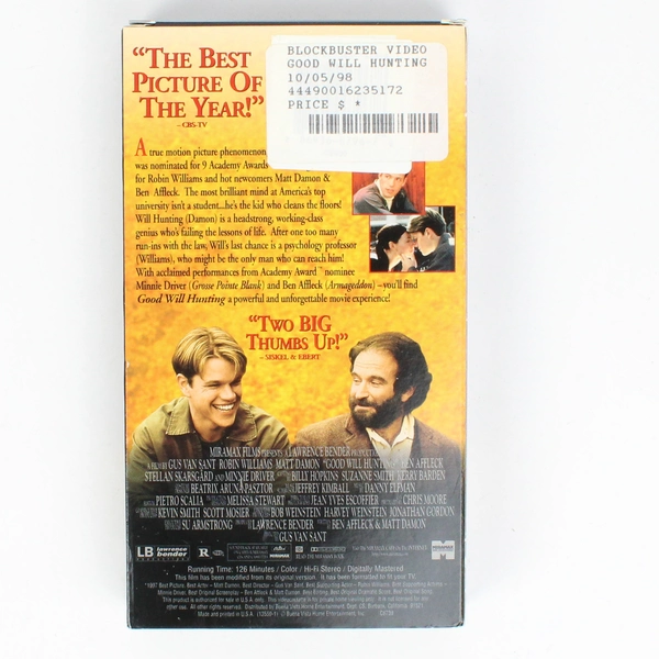 Goodwill Hunting VHS Tape, 1997