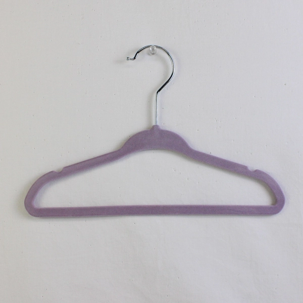Lot of 10 Small Purple Flocked Clothes Hangers