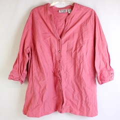 Mainstreet Blues Salmon Pink 3/4-Sleeve Button-Up Women's Size 3X