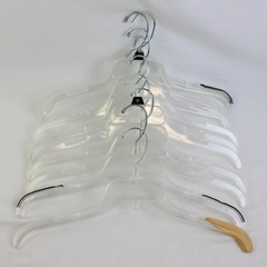 Lot of 10 Notched Clear Plastic Clothing Hangers