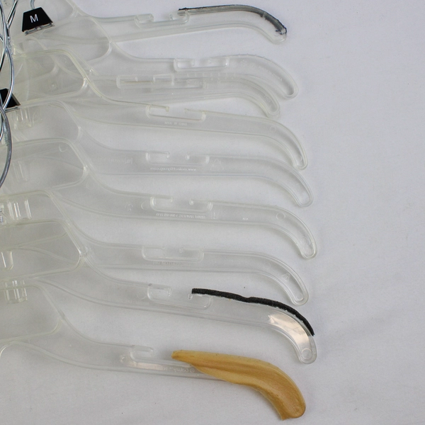 Lot of 10 Notched Clear Plastic Clothing Hangers