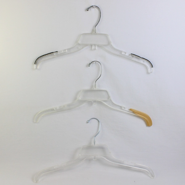 Lot of 10 Notched Clear Plastic Clothing Hangers