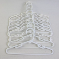 Lot of 10 Small Opaque-White Child Clothes Hangers