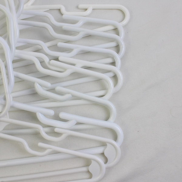 Lot of 10 Small Opaque-White Child Clothes Hangers