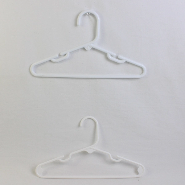 Lot of 10 Small Opaque-White Child Clothes Hangers