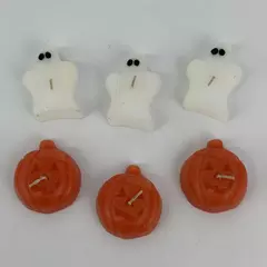 Lot of 6 Armadilla Wax Works Halloween Candles Jack O Lanterns And Ghosts
